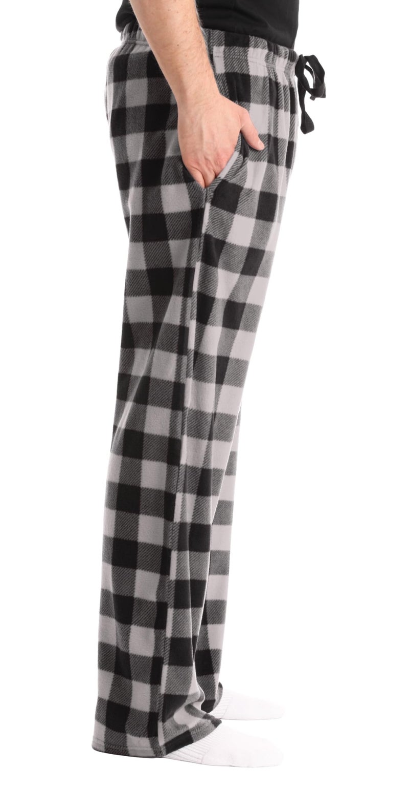 #FollowMe 45902-1B-S Polar Fleece Pajama Pants for Men/Sleepwear/PJs, White Buffalo Plaid, Small - Image 2